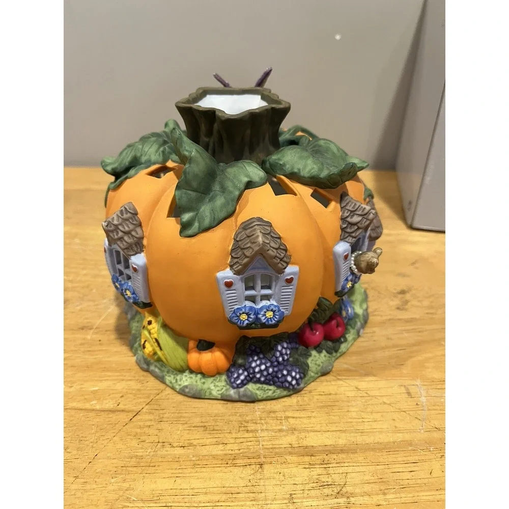 Partylite Harvest Pumpkin Tealight House Halloween Holder Retired‎ P7316 - Picture 4 of 6